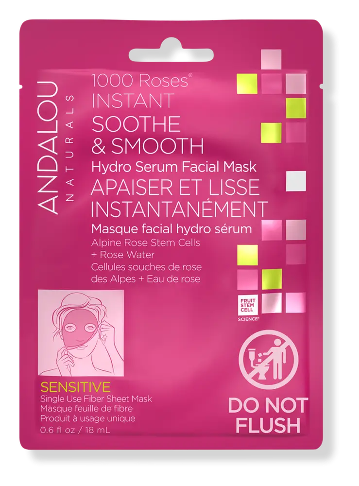 Andalou Naturals 1000 Roses Instant Soothe & Smooth Sheet Mask