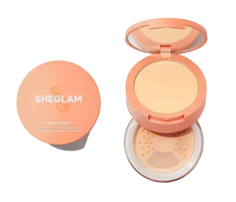 SHEGLAM Insta-Ready Face & Under Eye Setting Powder Duo Toasted Almond