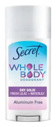 Secret Aluminum Free Whole Body Stick Deodorant Fresh Lilac + Waterlily