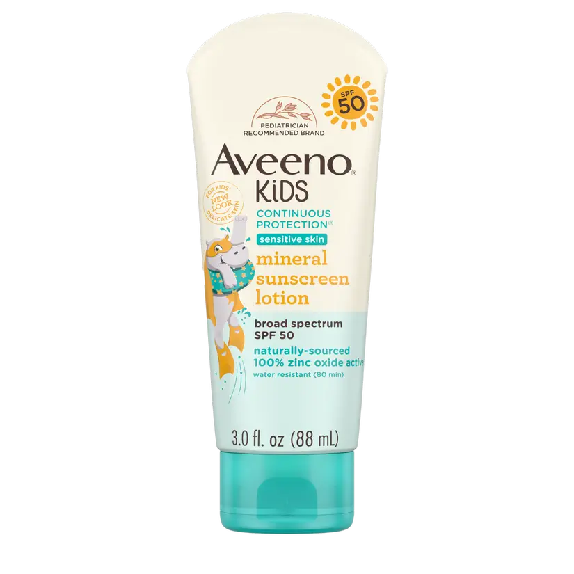 Aveeno Kids Continuous Protection Mineral Sunscreen Lotion SPF 50