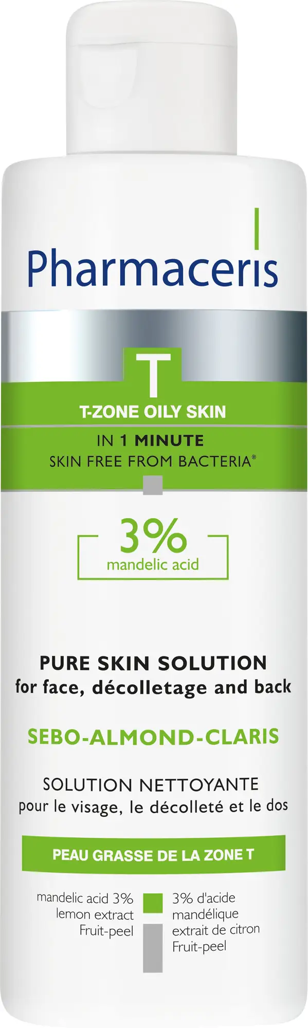 Pharmaceris T Cleansing Bacteriostatic Solution For Face, Décolleté And Back 3% Mandelic Acid Sebo-Almond-Claris