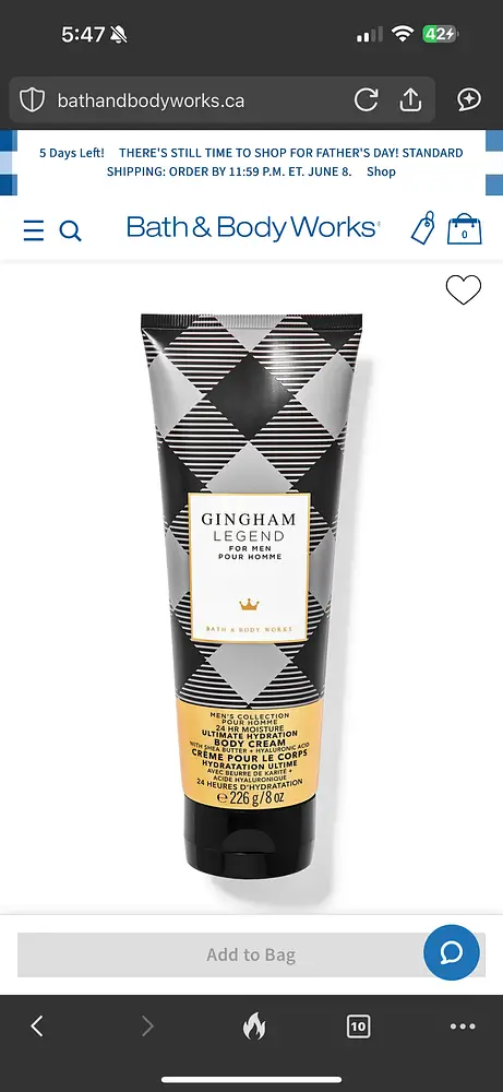 Bath & Body Works Gingham legend