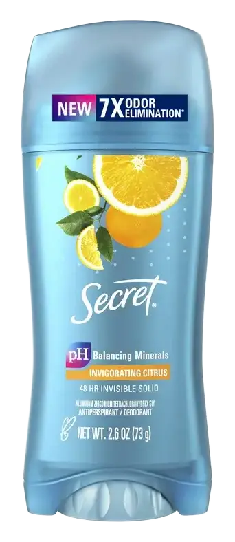Secret Invisible Solid Antiperspirant Deodorant Invigorating Citrus