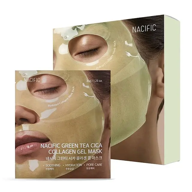 Nacific Green Tea Cica Collagen Gel Mask Set - Masques au thé vert et cica