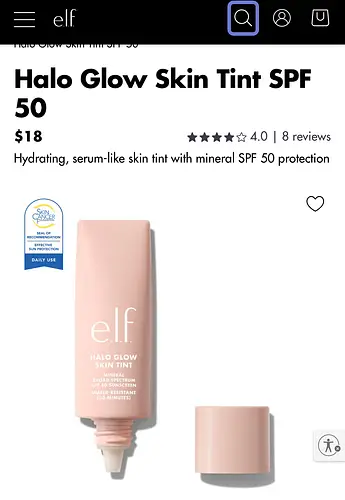 e.l.f. cosmetics Halo Glow Skin Tint SPF 50
