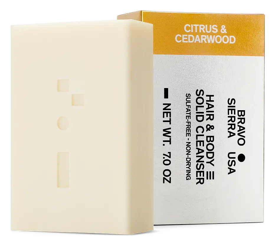 Bravo Sierra Hair & Body Solid Cleanser Citrus & Cedarwood