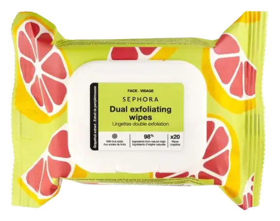 Sephora Collection Dual Exfoliating Wipes Grapefruit Extract + Fruit Acids