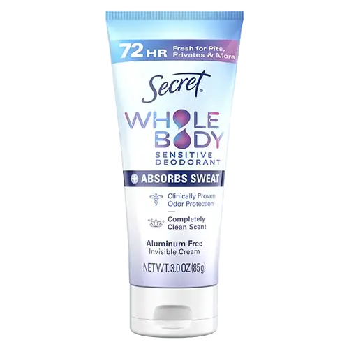 Secret Whole Body Sensitive Aluminum Free Invisible Cream Deodorant Completely Clean