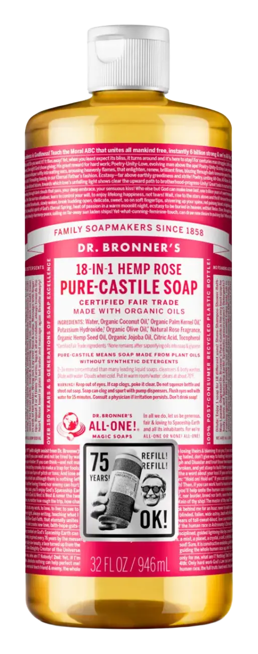 Dr. Bronner's Pure-Castile Liquid Soap Rose