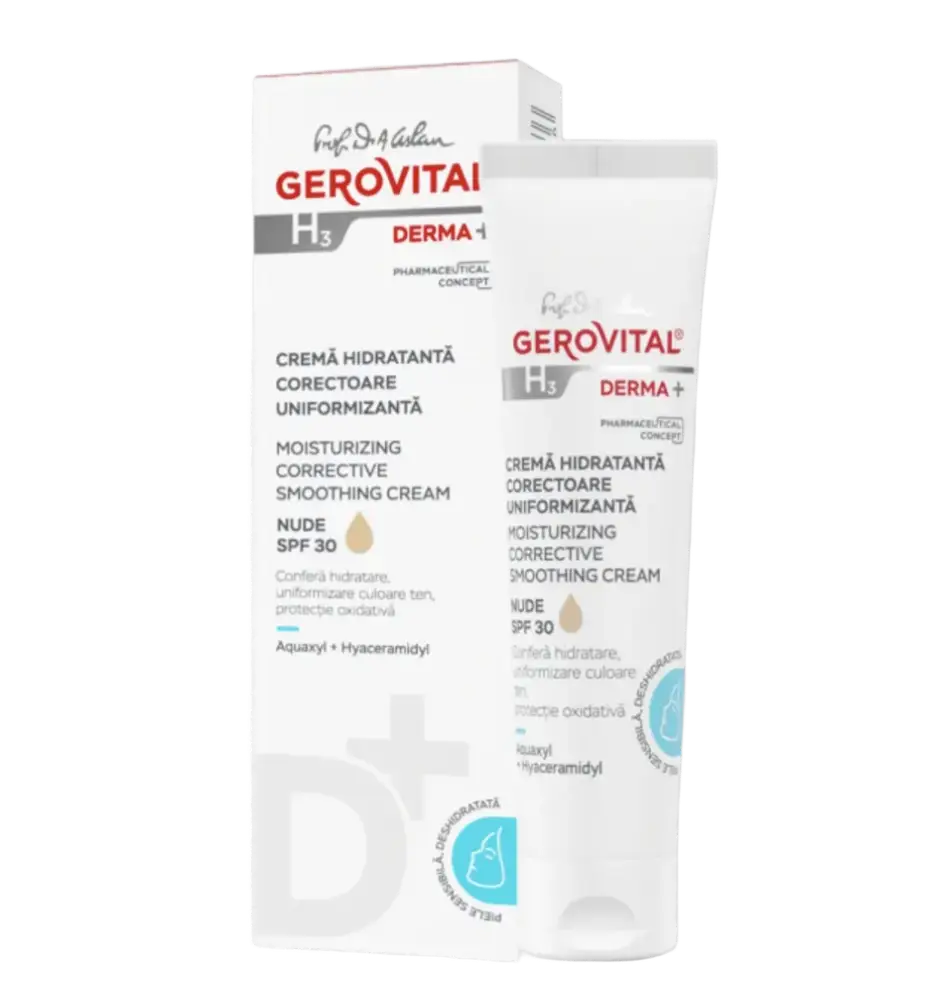 Gerovital H3 Derma+ Moisturizing Corrective Smoothing Cream SPF 30 Nude