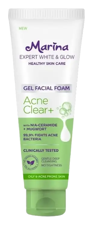Marina Expert White & Glow Gel Facial Foam - Acne Clear+