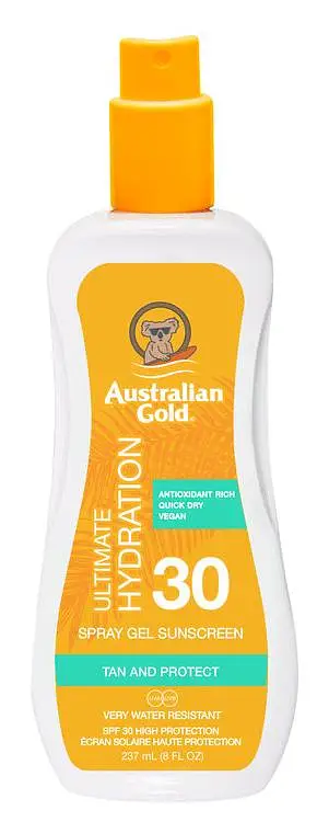 Australian Gold Ultimate Hydration Spray Gel Sunscreen SPF 30 Clear