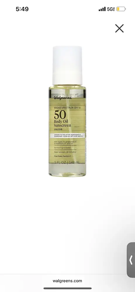 Walgreens Walgreens Super Glow Body Oil SPF 50, 5.0 fl oz