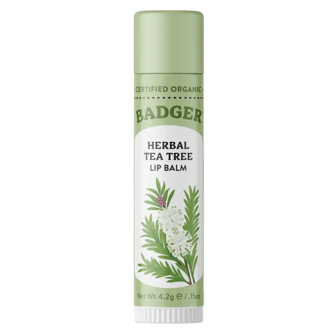 Badger Classic Lip Balm Herbal Tea Tree