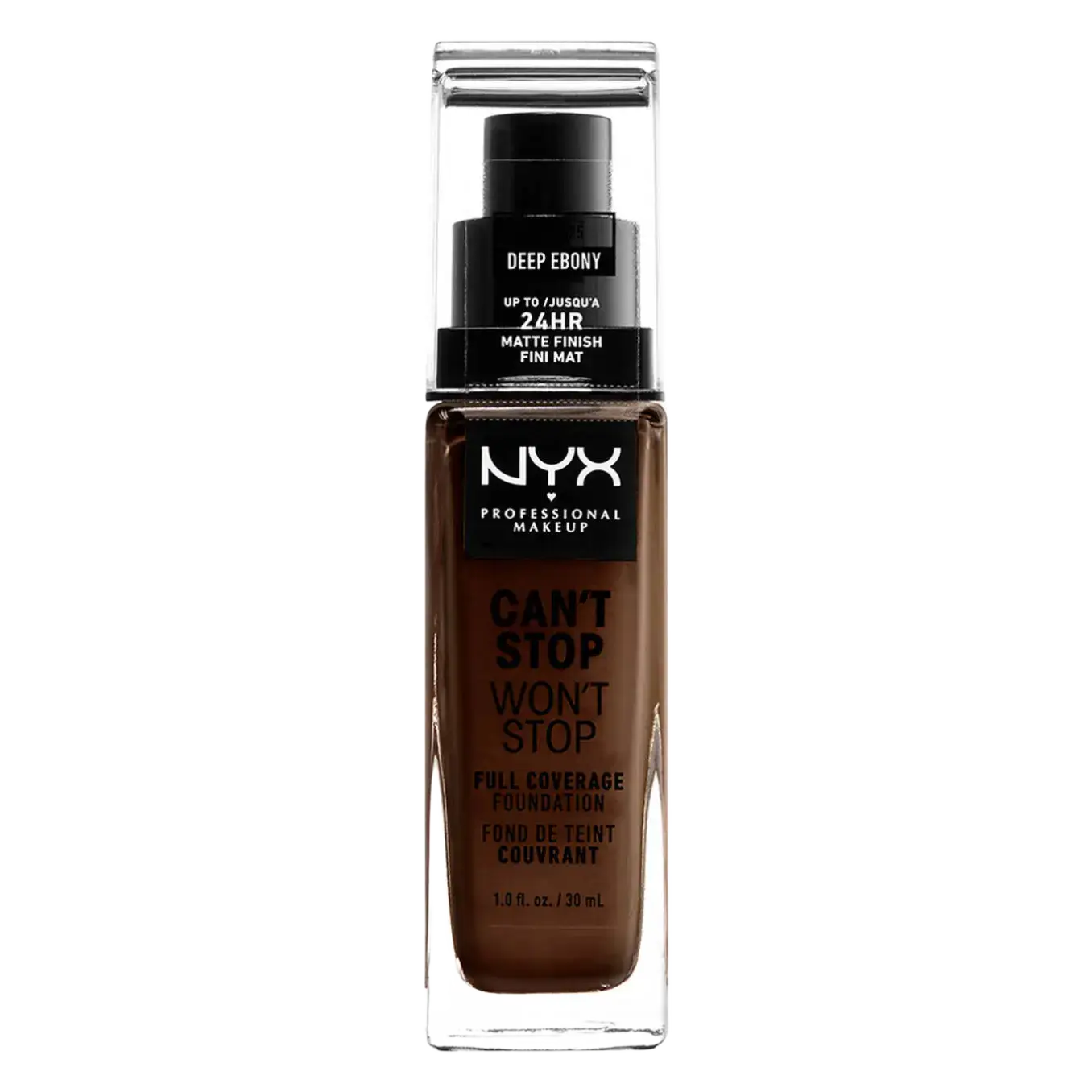 NYX Cosmetics Can't Stop Won't Stop Full Coverage Foundation 25 Deep Ebony