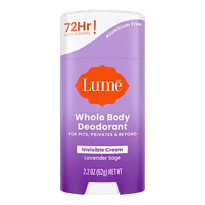Lume Whole Body Deodorant Invisible Cream Stick Lavender Sage