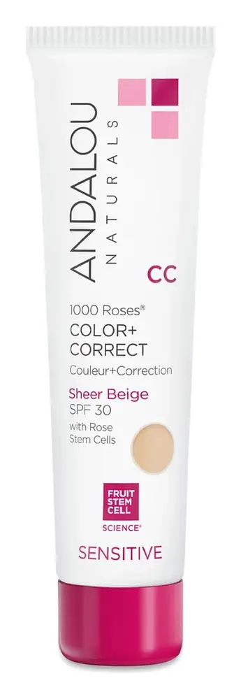 Andalou Naturals Sensitive 1000 Roses CC Color + Correct SPF 30 Sheer Beige