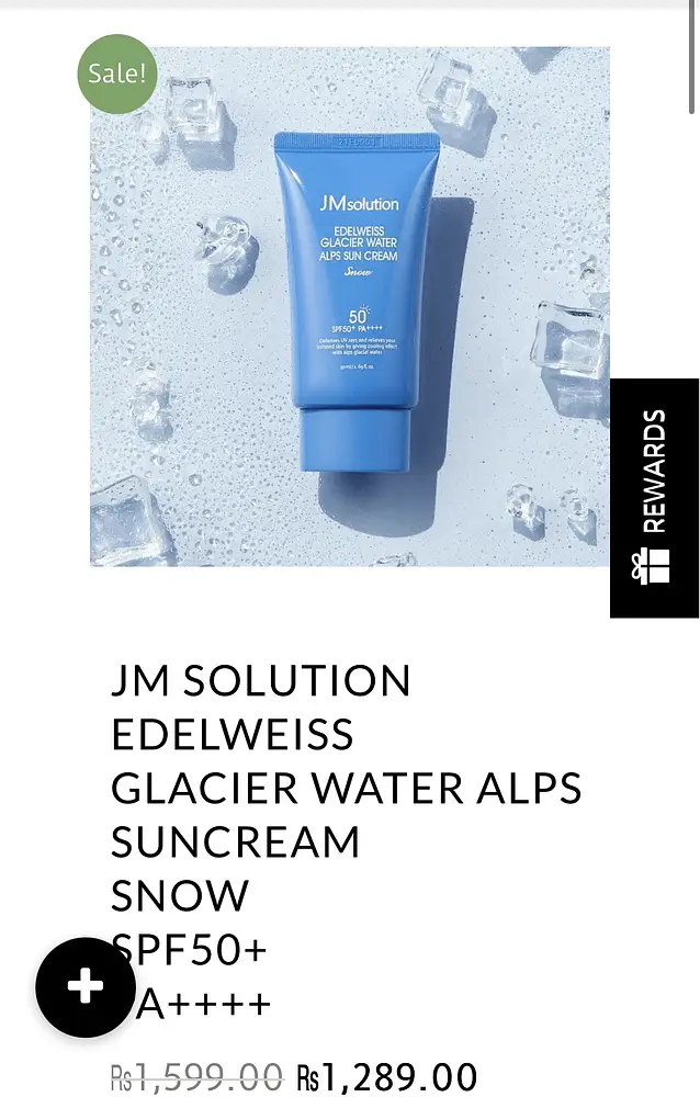 JMsolution Edelweiss Glacier Water Alps Suncream Spf 50+ Marine luminous pearl sun cream spf 50+