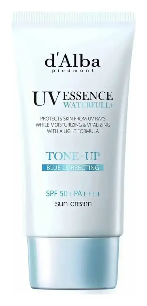 D'Alba UV Essence Waterfull+ Tone-Up Blue Correcting Sun Cream SPF 50+ PA++++