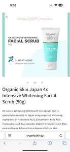 Organic Skin 4x intensive whitening facial scrub