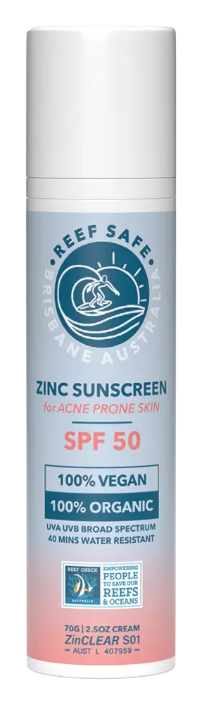 Reef Safe Zinc Sunscreen For Acne Prone Skin SPF 50 Bronze