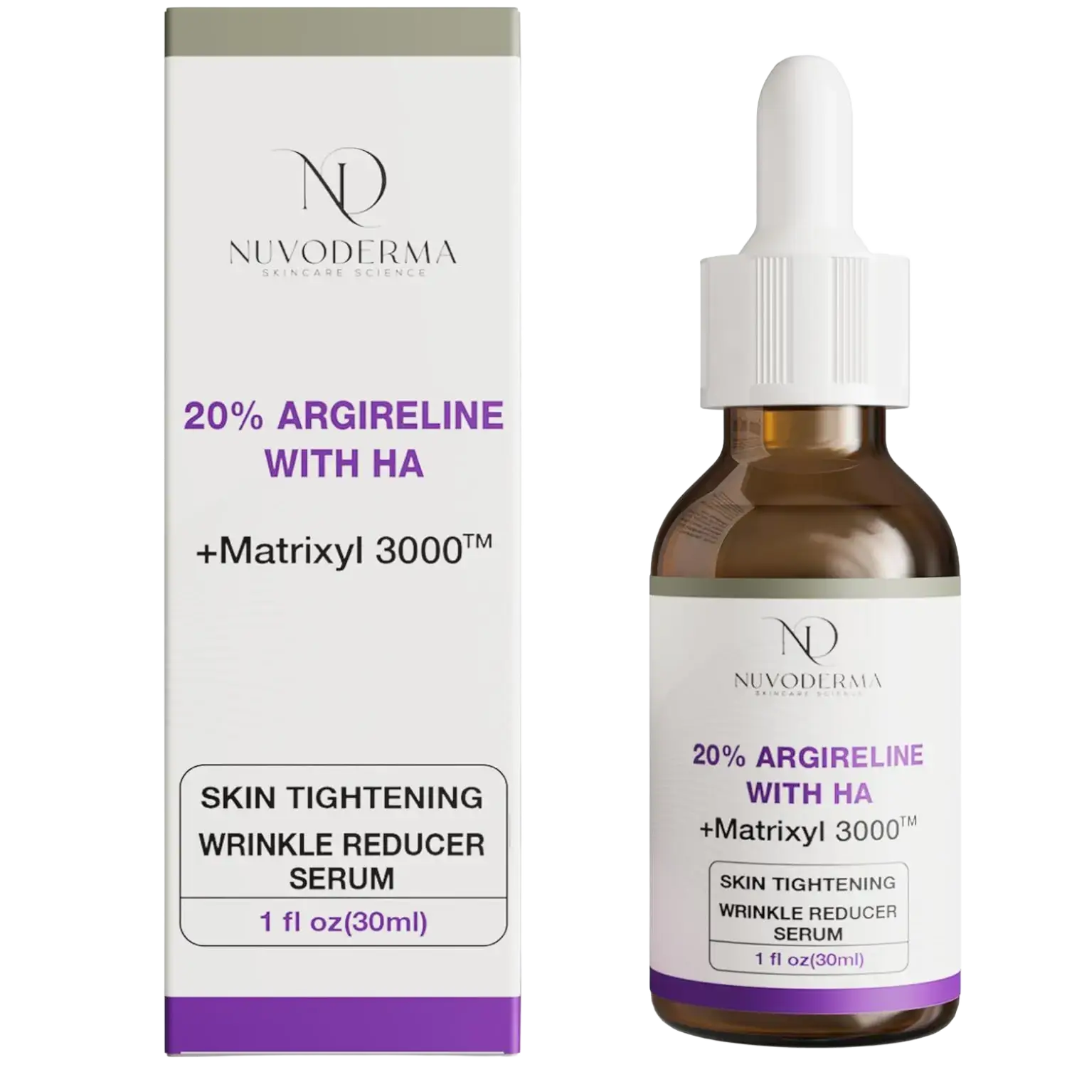 Nuvoderma 20% Argireline With HA + Matrixyl 3000 Skin Tightening Wrinkle Reducer Serum