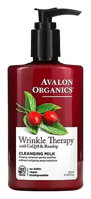 Avalon Organics Wrinkle Therapy with CoQ10 & Rosehip Cleansing Milk