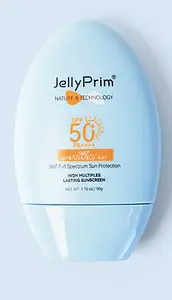 JellyPrim Tinted Sunscreen SPF50 PA++++ UV Sun Protection Lightweight Waterproof For Face Brightening Sunblock