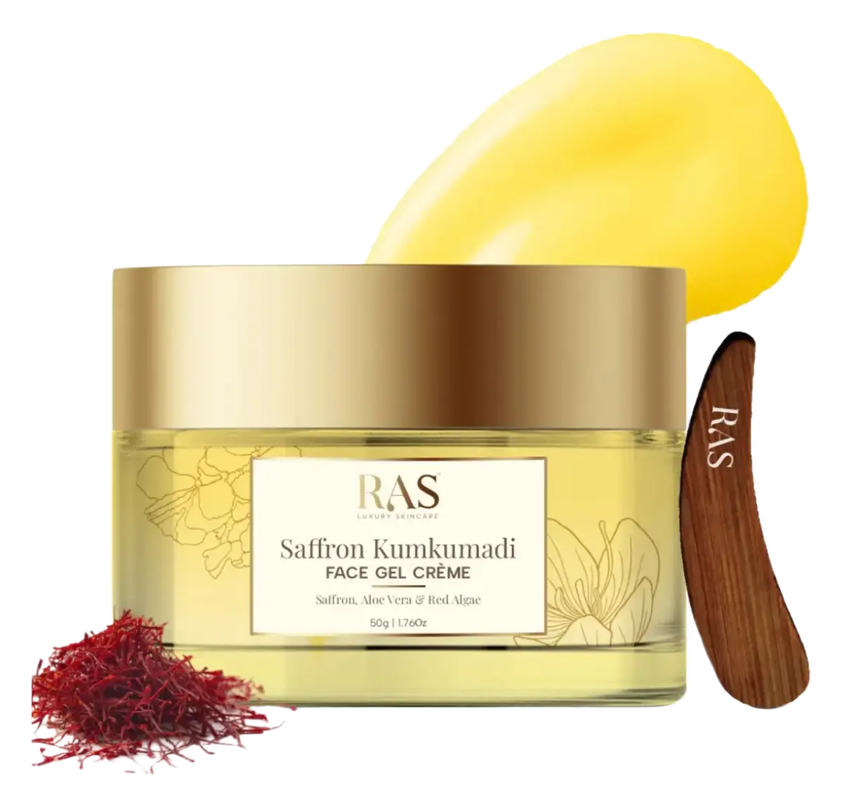 RAS Luxury Oils Saffron Kumkumadi Face Gel Creme With Aloe Vera And Red Algae