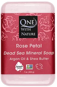 One With Nature Dead Sea Mineral Soap Rose Petal