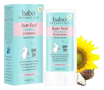 babo botanicals Baby Face Mineral Sunscreen Stick SPF 50