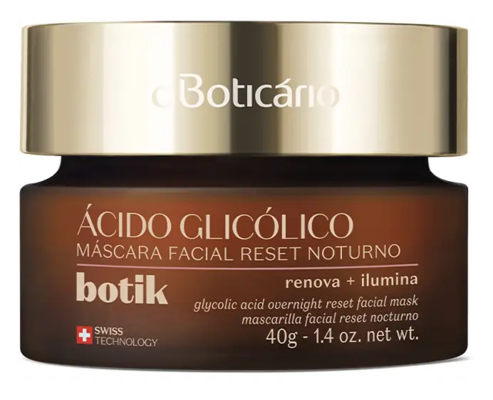 O Boticário Máscara Facial Reset Noturno Ácido Glicólico Botik
