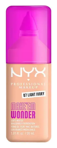 NYX Cosmetics Make 'Em Wonder Soft Matte Buildable Foundation 07 Light Ivory
