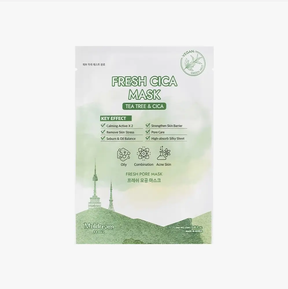 Muldream Vegan Green Mild Mask Fresh Cica
