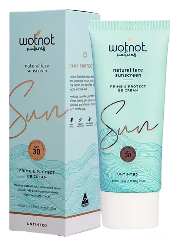 Wotnot Naturals Natural Face Sunscreen Prime & Protect BB Cream SPF 30 Untinted