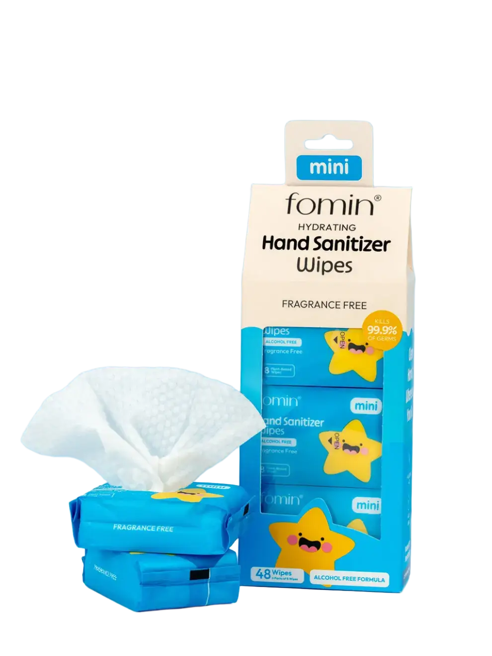 Fomin Hydrating Hand Sanitizer Wipes Fragrance Free