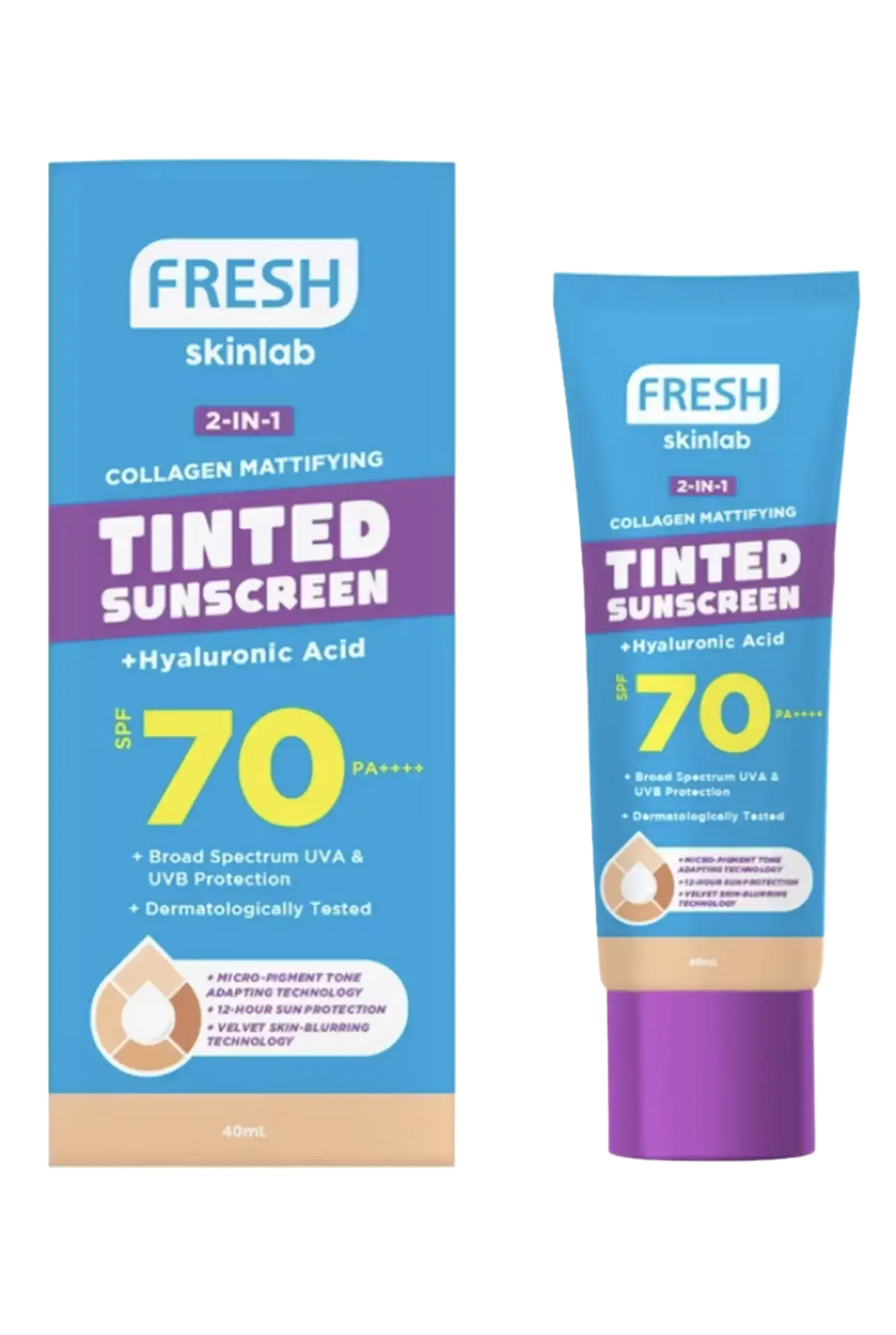 Fresh Skinlab 2 In 1 Collagen Mattifying Tinted Sunscreen SPF 70