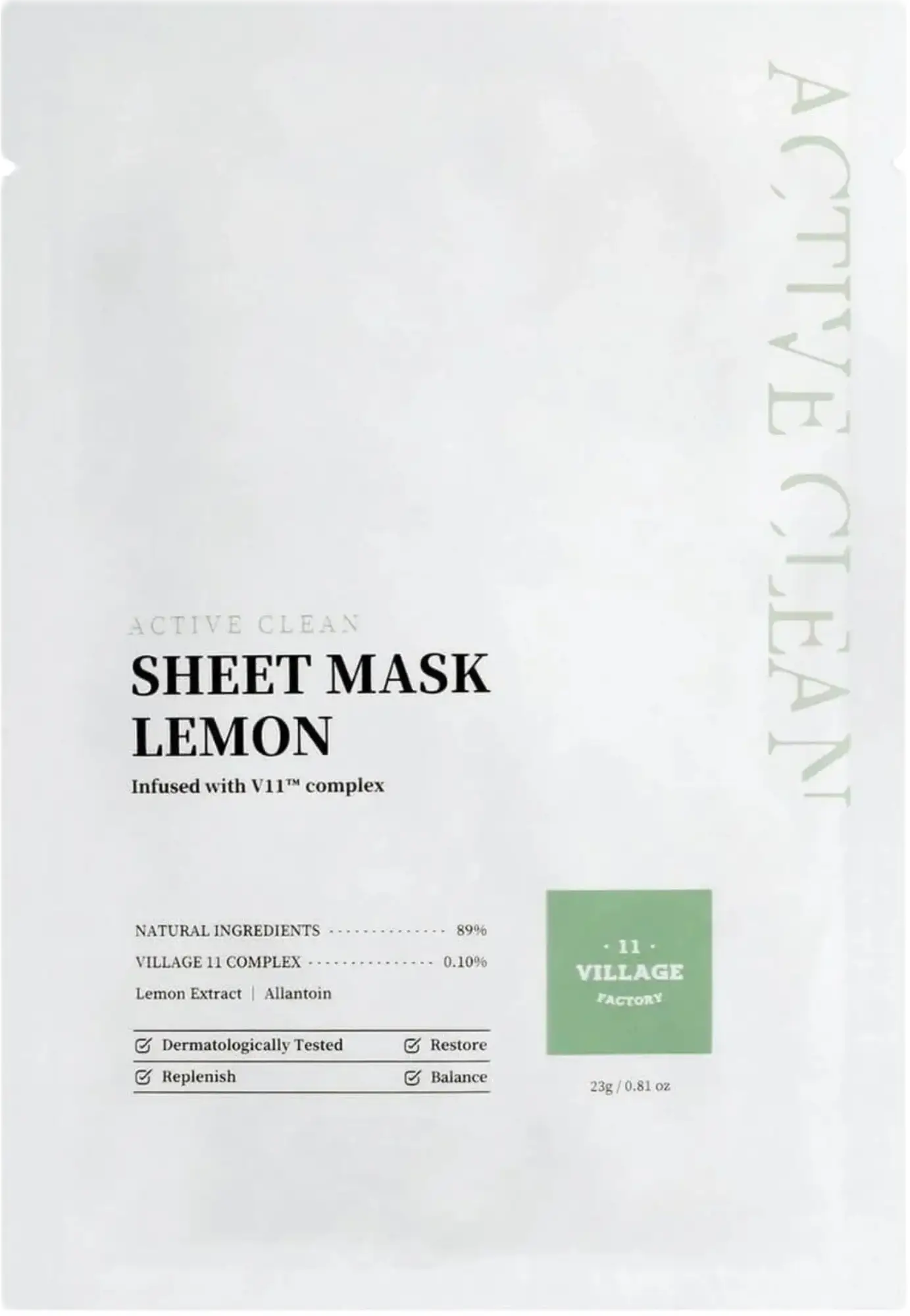 Village 11 Factory Active Clean Sheet Mask Lemon
