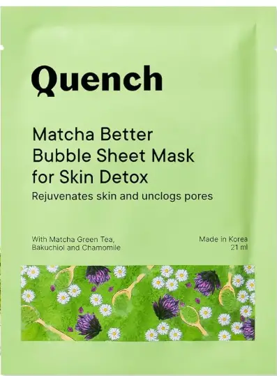 Quench Botanics Matcha Better Bubble Sheet Mask For Skin Detox