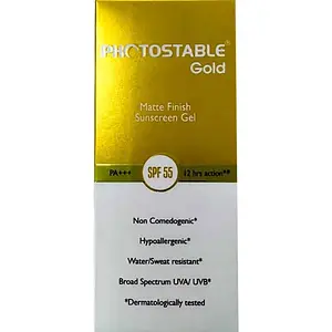 Sun Pharma Photostable Gold Matte Finish Sunscreen Gel Spf 55 Pa+++
