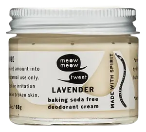 Meow Meow Tweet Deodorant Cream Lavender Baking Soda Free