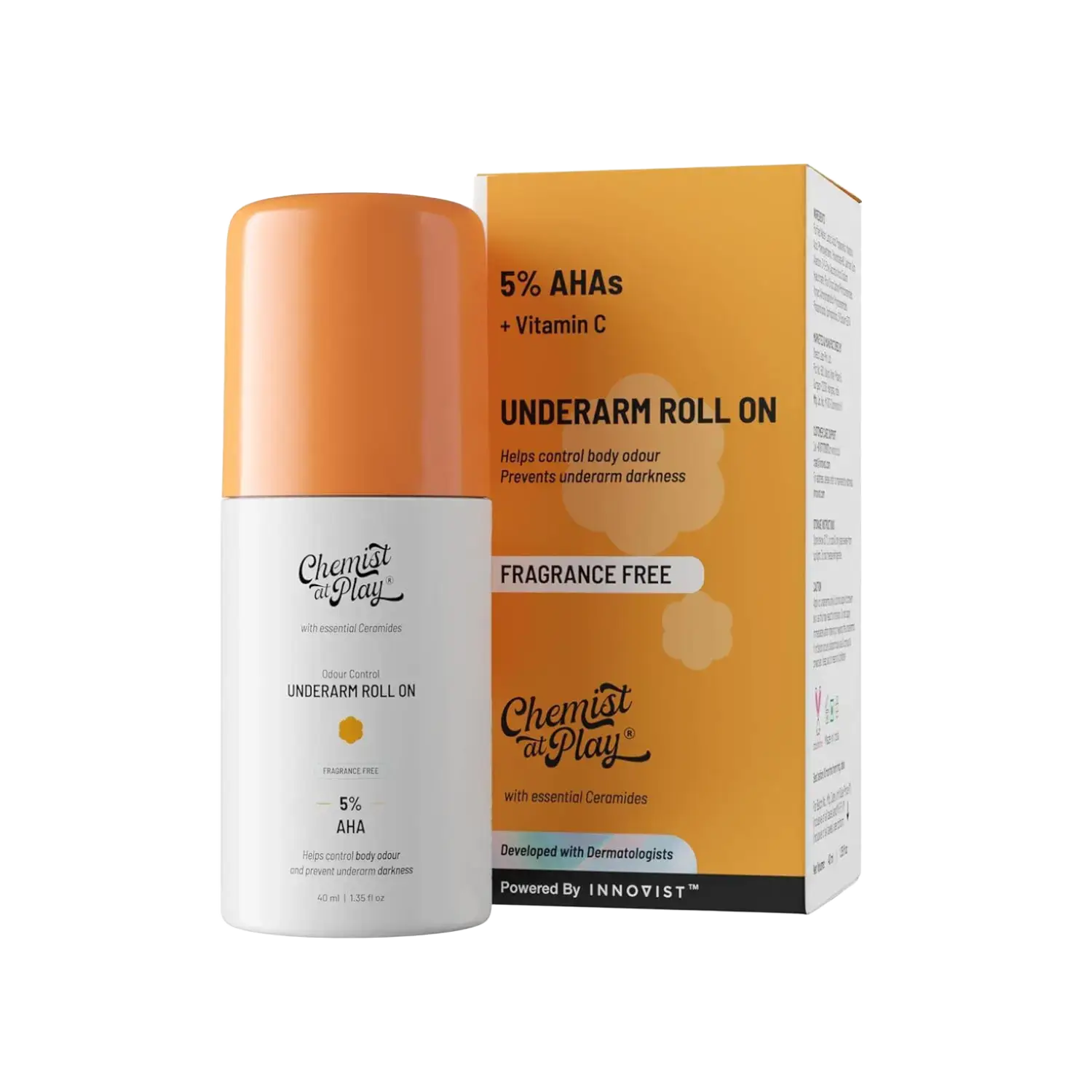 Chemist at Play Underarm Roll-On With 5% AHA Fragrance Free