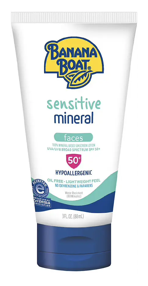 Banana Boat Sensitive 100% Mineral Face Sunscreen Lotion SPF 50+