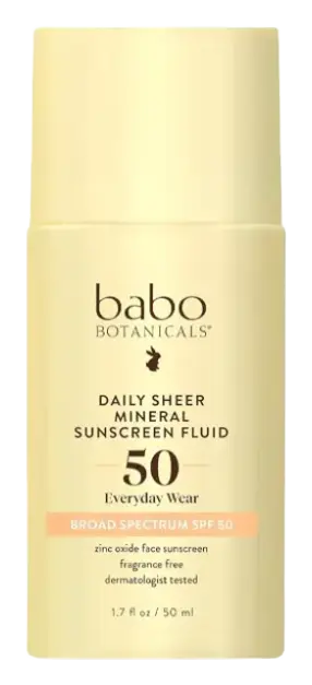 babo botanicals Daily Sheer Mineral Sunscreen Fluid SPF 50