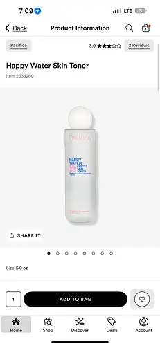Pacifica Happy Water Gentle Skin Toner