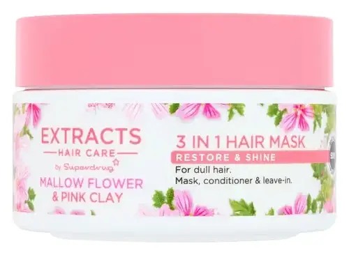 Superdrug Extracts 3 In 1 Hair Mask Marshmallow & Pink Clay