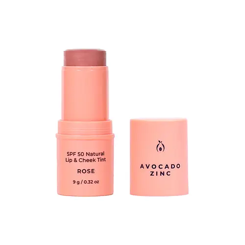 Avocado Zinc SPF 50 Natural Lip & Cheek Tint Rose