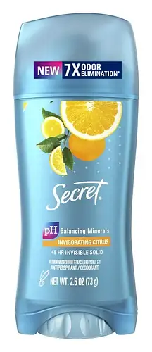 Secret Invisible Solid Antiperspirant Deodorant Invigorating Citrus