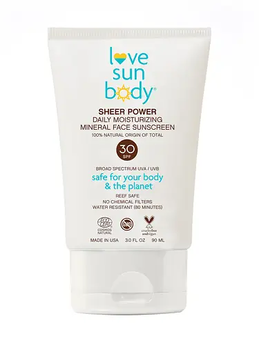 Love Sun Body Sheer Power Daily Moisturizing Mineral Face Sunscreen SPF 30