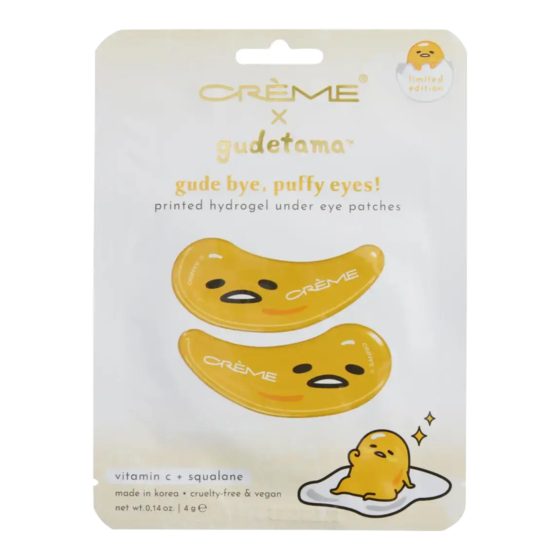 The Creme Shop Gudetama Gud Bye Puffy Eyes Printed Hydrogel Under Eye Patches